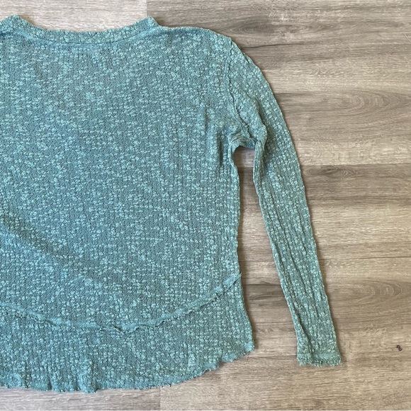 Free People Ocean Air Hacci Tunic Knit Sweater Top Seafoam Moss Small - Picture 14 of 14